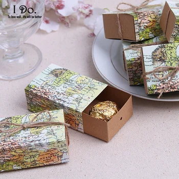 

Free Shipping 10pcs World Map Wedding Favor Boxes Wedding Candy Box Casamento Wedding Favors And Gifts