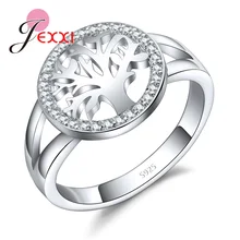 עץ צורת 925 כסף סטרלינג טבעות לנשים מעוקב Zirconia טבעת נישואים עבור ילדה חדש Desigh עץ אבזר(China)