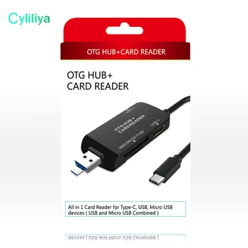 

50pcs Type-C OTG Cable Adapter Hub Card Reader MMC MS SD TF M2 Data Sync Micro USB TypeC all in one Cellphone Convertor