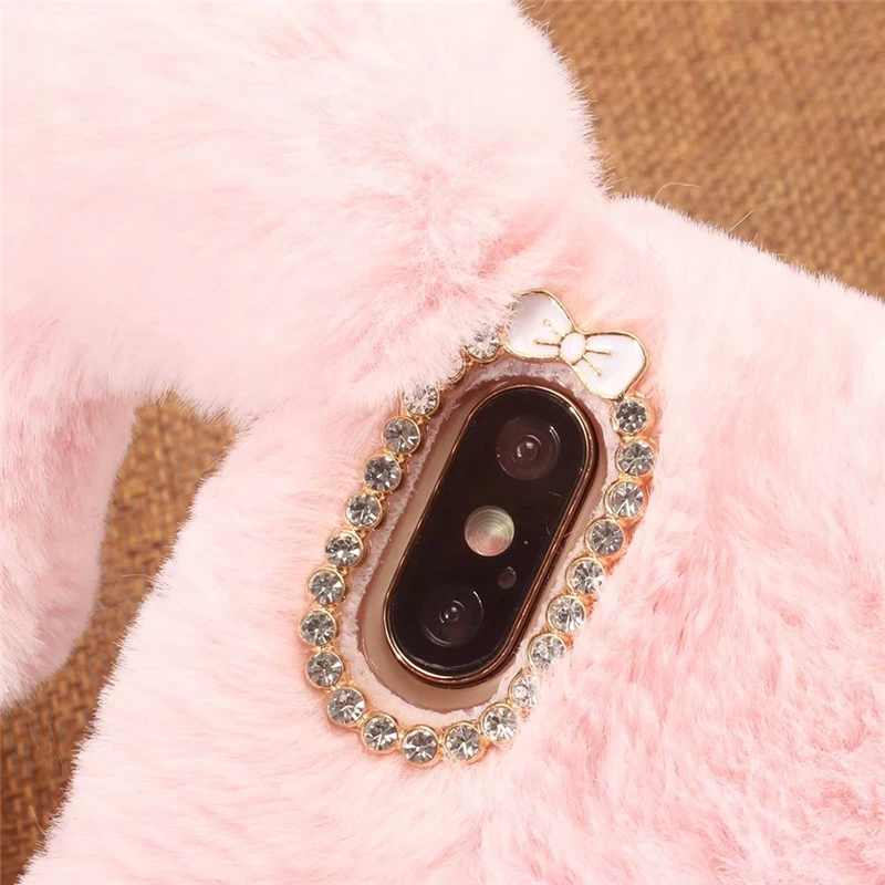 Fluffy Rabbit Fur case for iphone x (18)