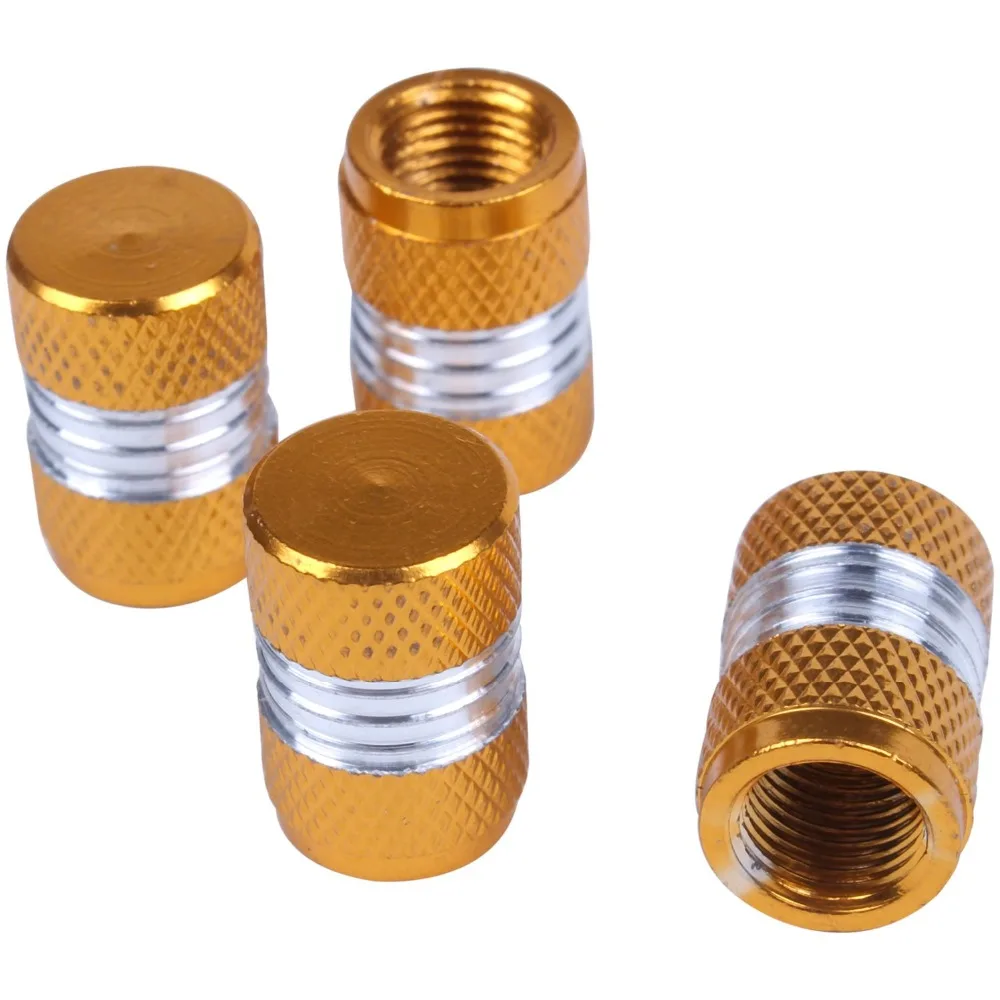 

4Pcs Aluminum Alloy Car Motorcycle Wheel Tire Valve Stem Cap Dust Cover Yellow