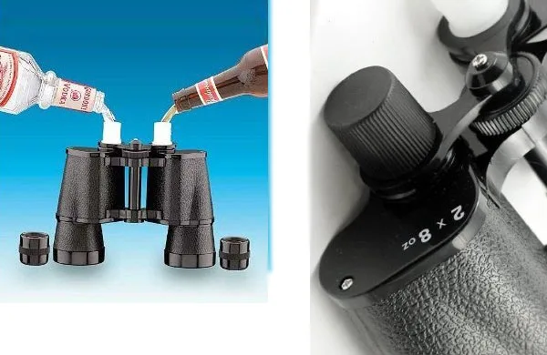 Double Sided Binocular Flask Travel Water Bottle Sport Drinkware Russian Flagon Whiskey Bottle Shot Gun Flask Shaker Whisky Pot