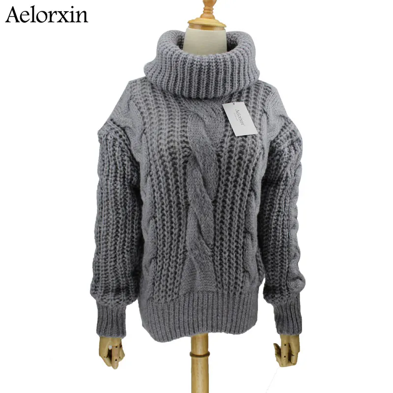 

Aelorxin Turtleneck Knitted Pullover Sweater Women Hollow Out Soft Jumper Pull Femme Autumn Winter 2019 Warm Knitting Sweater