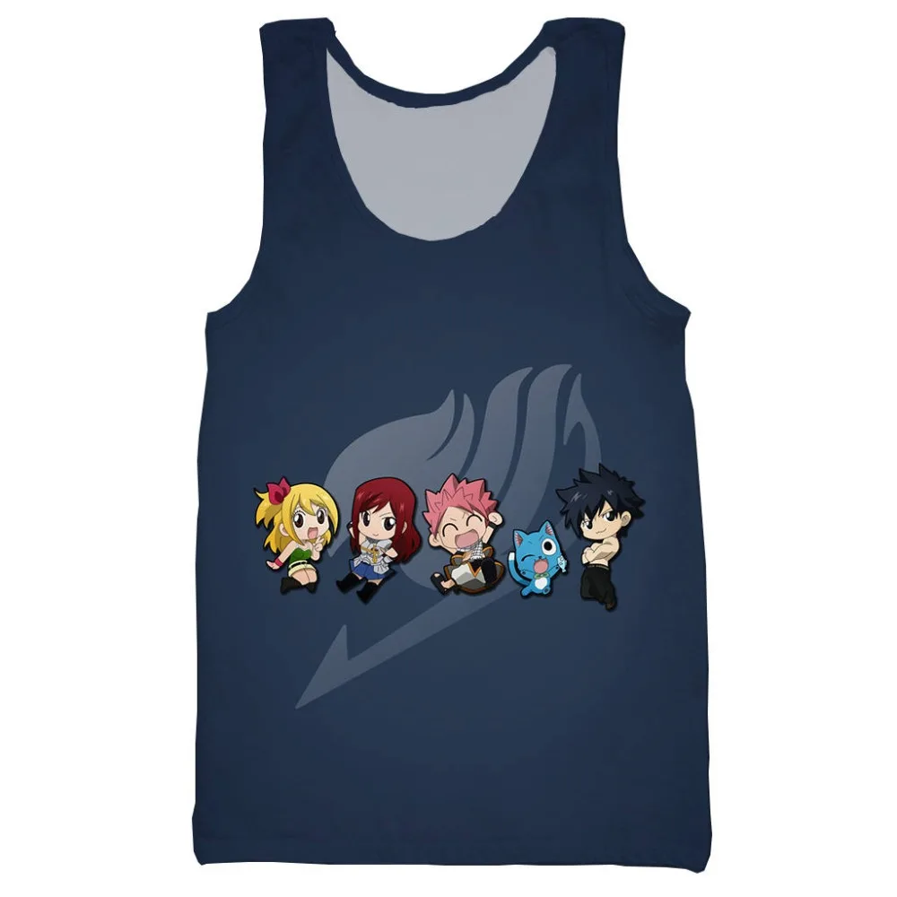 Anime Fairy Tail 3D printed tank top for men fashion cool summer work out women tops halter | Мужская одежда