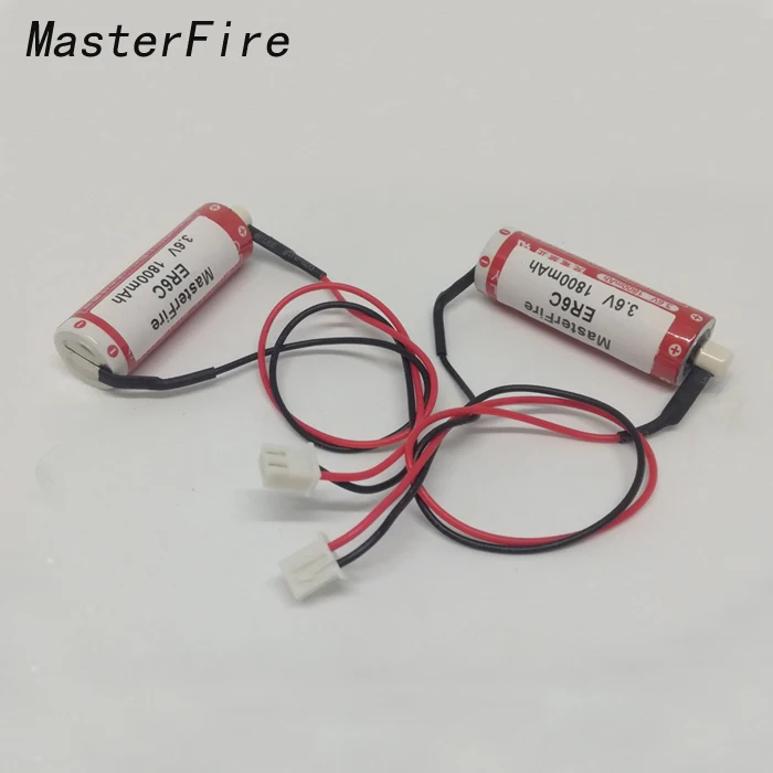 

MasterFire 2PCS/LOT New Original Version MAXELL AA 14500 ER6C 3.6V Lithium Battery PLC Batteries With Two - Hole Plug