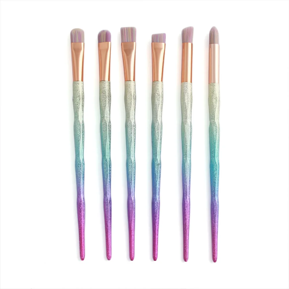 7 Pcs Glitter Gradient Color Handle Makeup Brushes Set Powder Foundation Eyebrow Face Make Up Brush Cosmetic Tool Kit (1)