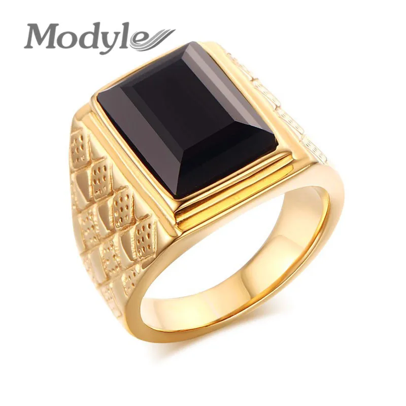 modyle men black punk wedding brand rings gold color retro ring black stone men rings - Stone Wedding Rings modyle men black punk wedding brand rings gold color retro ring black stone men rings - Stone Wedding Rings