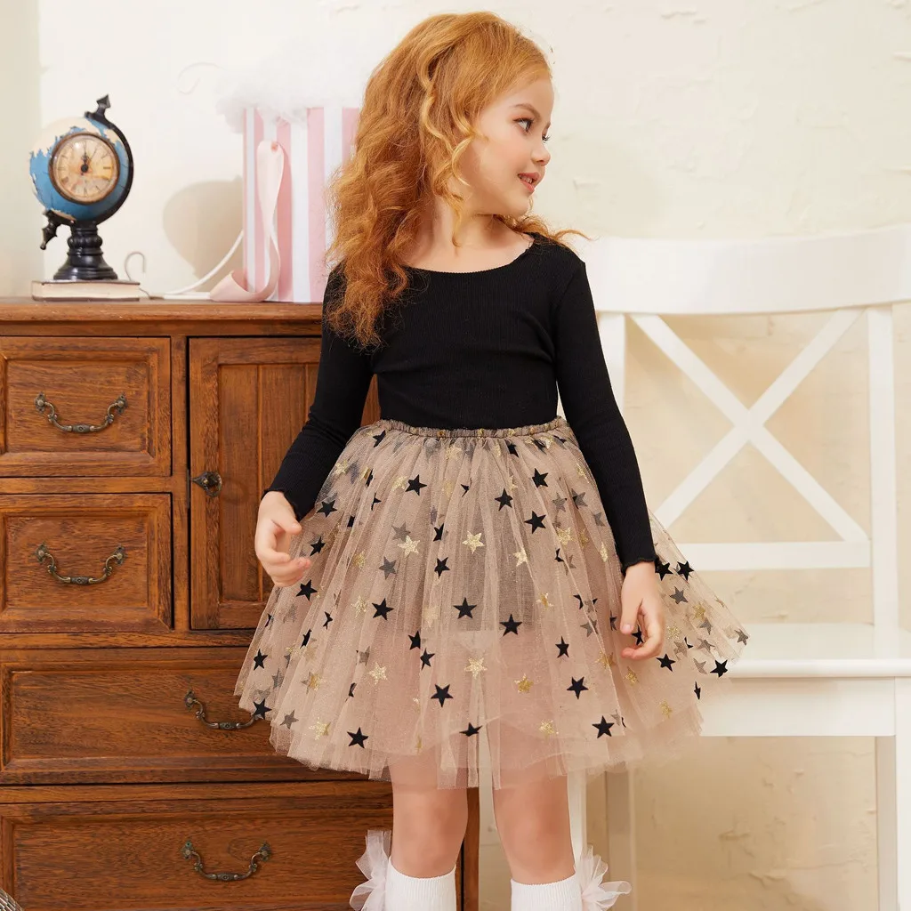 Girls Party Dress Children Infant Kid Girls Clothing Solid Dot Net Yarn