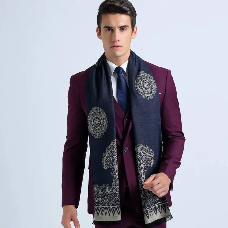 Traditional Chinoise Style Basic Scarves For Men Winter Fashion Casual font b Tartan b font Foulard