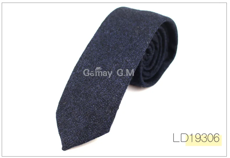 Новые однотонные Шерстяные Галстуки для мужчин, высокое качество, брендовые узкие тонкие костюмы, галстуки, синие галстуки 6 см, мужские галстуки с круглым вырезом для свадьбы, галстуки - Цвет: LD19306