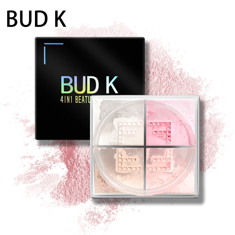 

BUD K 4 in 1 powder Moisturizer Loose Powder Smooth Makeup Oil-control Brighten Concealer Whitening Pressed Powder With Puff