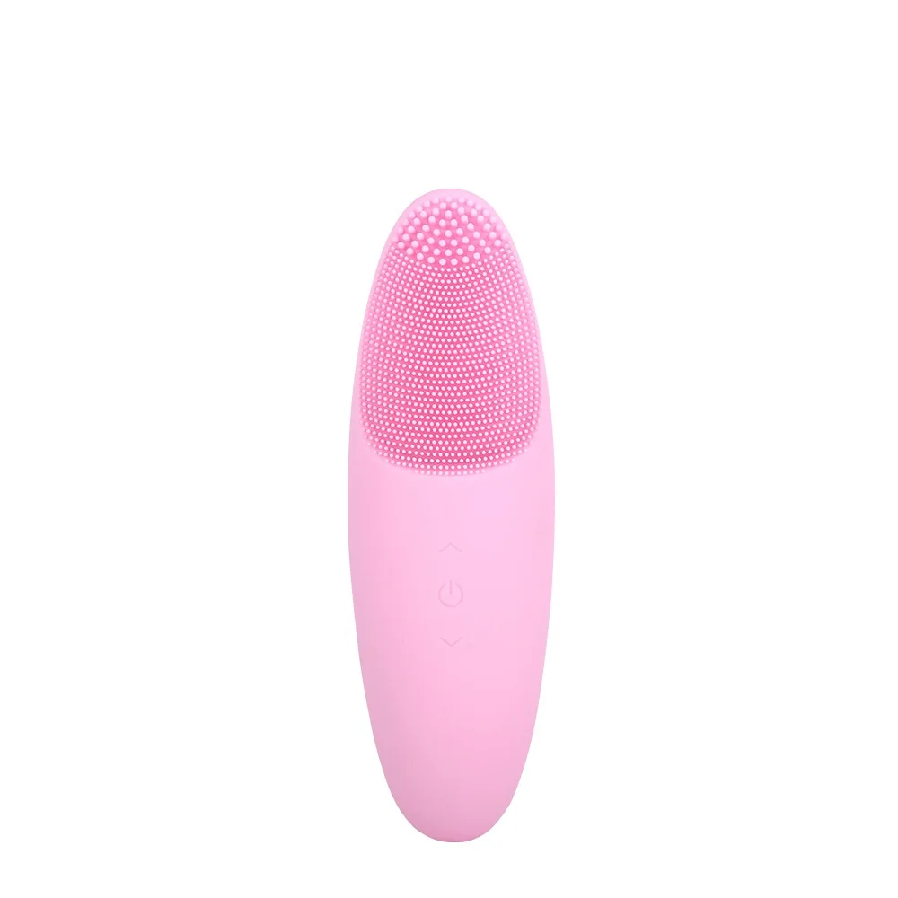 AOPHIA мини щетка для мытья лица электрическая массажная машина Водонепроницаемая силиконовая Очищающая отшелушивающая щетка для лица - Цвет: light-pink-nobox