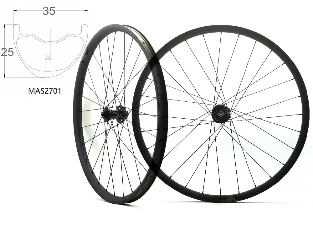 Асимметричные 29ER MTB AM Углеродные колеса 29 дюймов 35 мм ширина 25 мм Глубина горный велосипед hookless углеродная колесная с ступицы BITEX