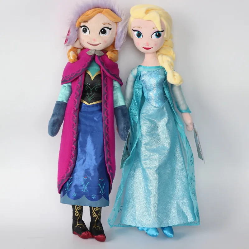 Disney аниме Замороженные Куклы 40 см мягкие Принцесса Эльза Анна Brinquedos Boneca мягкие игрушки для детей подарок на день рождения - Цвет: Elsa and Anna
