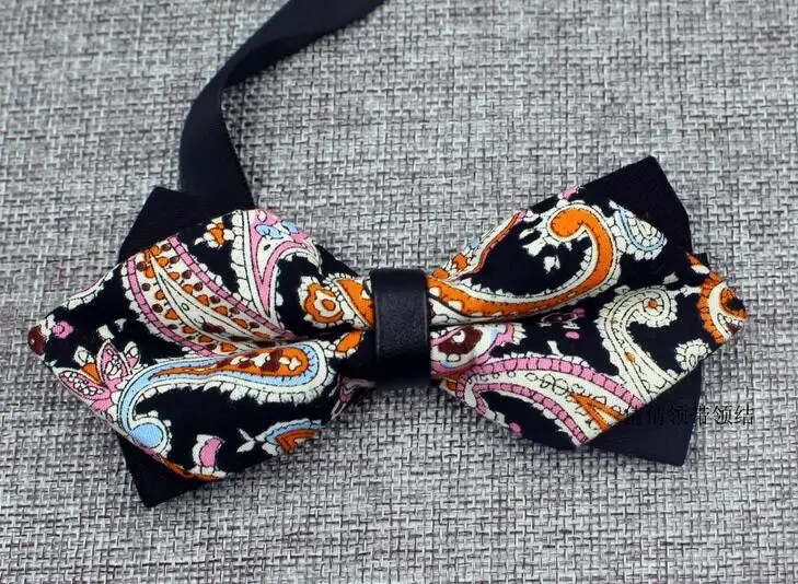 Модные мужские галстуки-бабочки с принтом пейсли для смокинга классический Павлин Леопард двойной острый принт Свадебная вечеринка галстук-бабочка для мужчин s декор для костюма - Цвет: as pictures