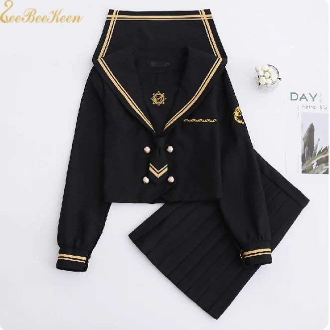 

Sailor suit JK Navy style Collage Students clothes for Girls Lolita Clothes Women Japanese School Uniforms Anime Cosplay Costume