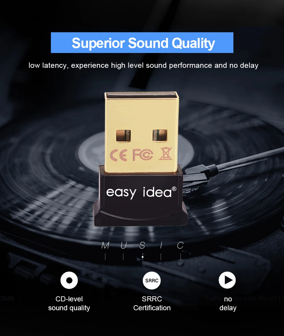 Easyidea Bluetooth адаптер USB ключ для компьютера PC беспроводной USB Bluetooth передатчик 4,0 музыкальный приемник Bluetooth адаптер