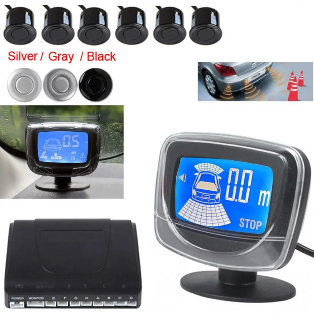 Buy Waterproof Beep Alert 6 Sensors Car Rear View