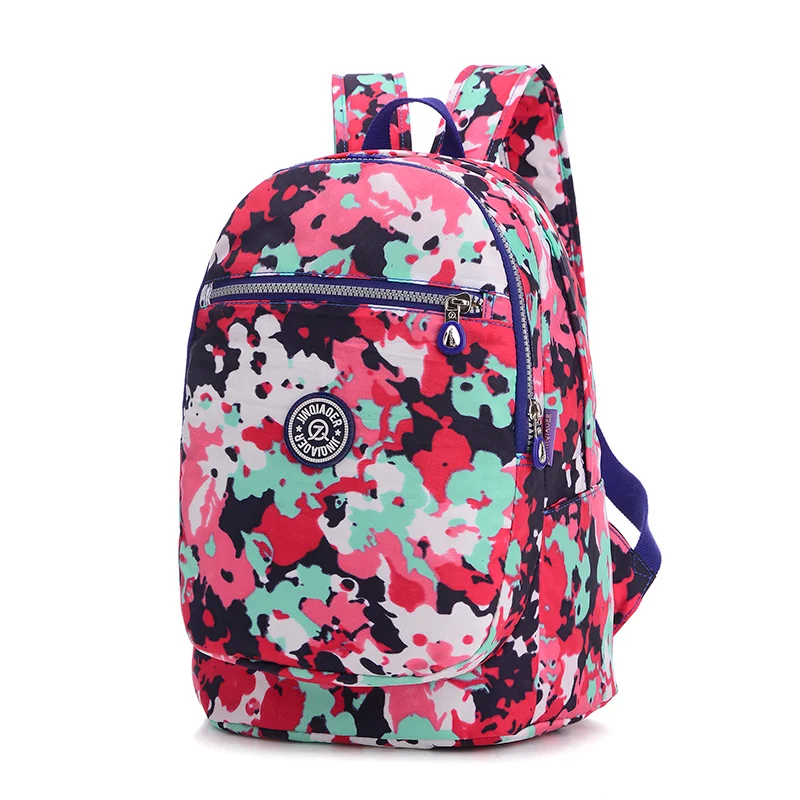 2016 Fashion Backpack Women Bag High Quality Nylon Floral school bags mochila feminina rucksack women back