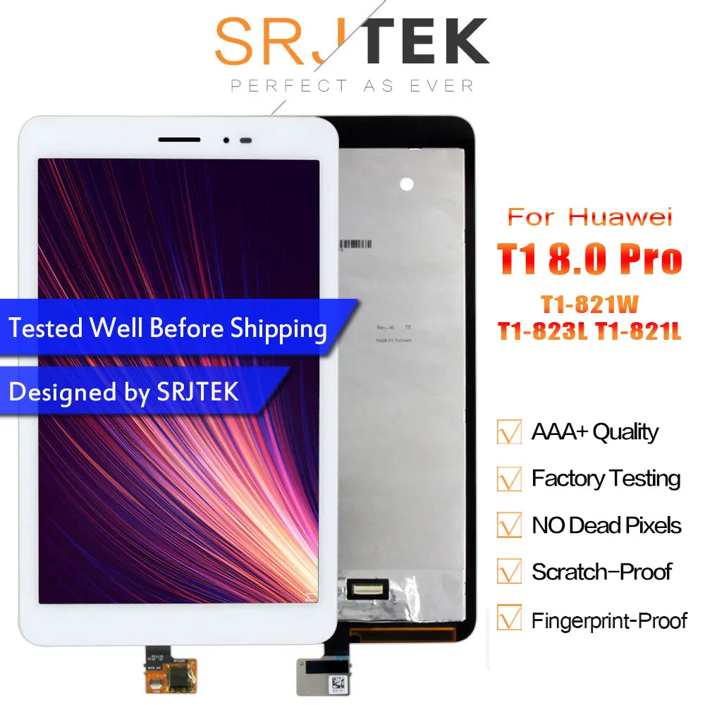 SRJTEK 8 дюймовый сенсорный экран в сборе для Huawei MediaPad T1 0 Pro 4G|ЖК-экраны и панели