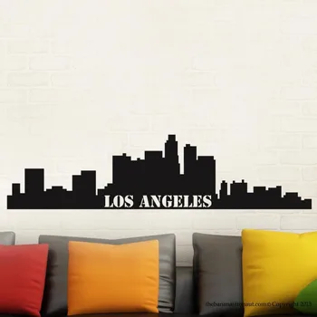 

YOYOYU Wall Decal Los Angeles Skyline Vinyl Wall Sticker Easy Instant Modern Home Decor Removable Window Livingroom Design GW-38
