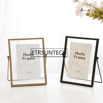 

10pcs Nordic Geometric Metal Glass Photo Frame Creative Wall Decoration Photo Decorative Picture Frame 6 Inch