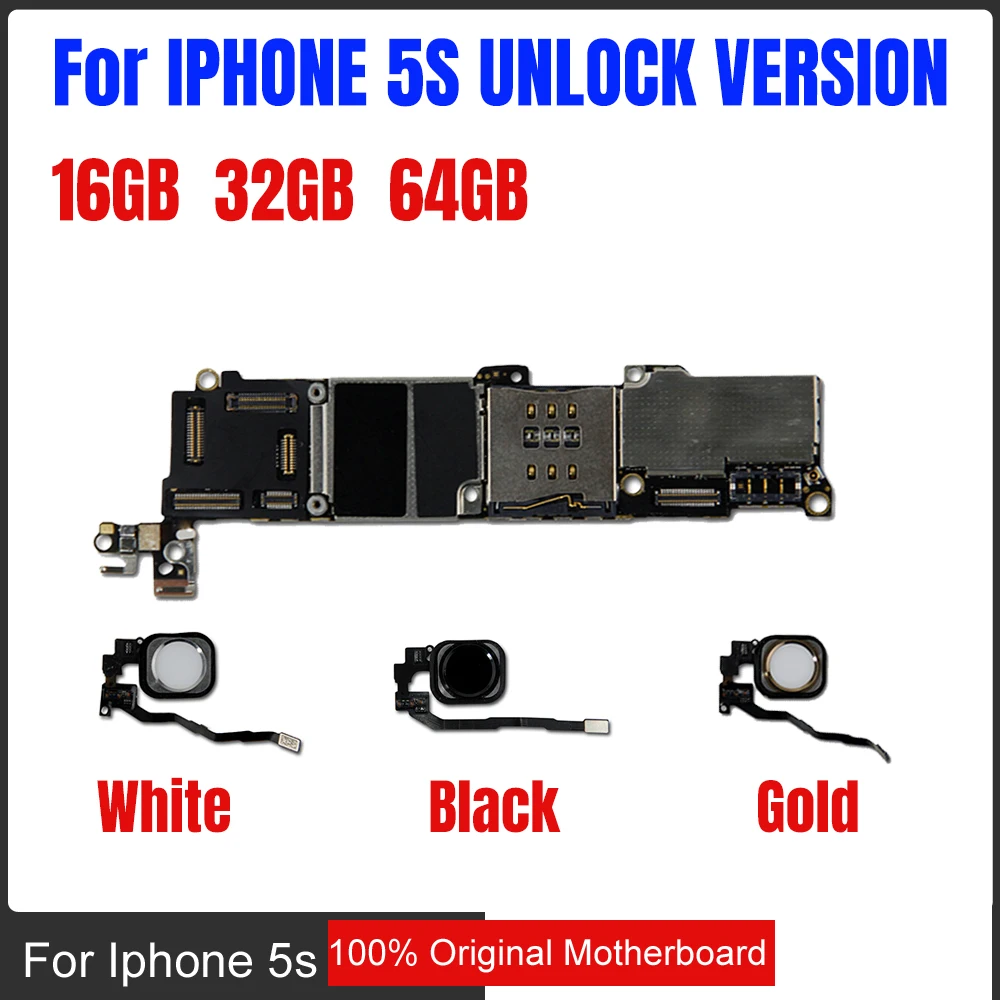 16 Гб/32 ГБ/64 ГБ для iphone 5s материнская плата без/с Touch ID, оригинальная разблокированная материнская плата для iphone 5s с чипами