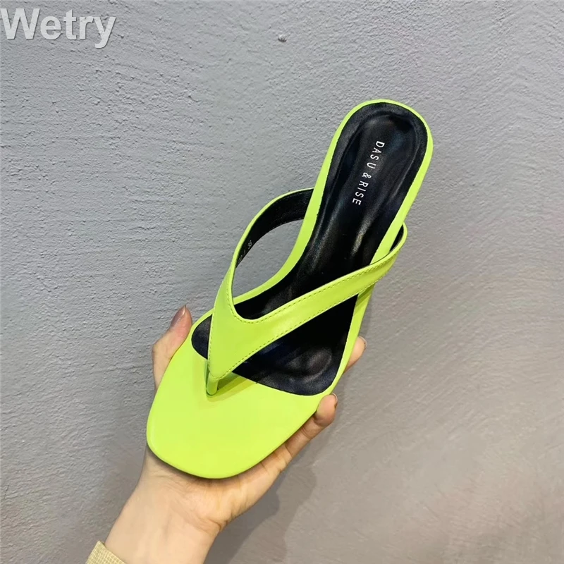 

Woman Summer Flip Flop Slipper Band Design Fluorescent Color Sexy High Heels Sandals Ladies Outdoor Slippers Slides