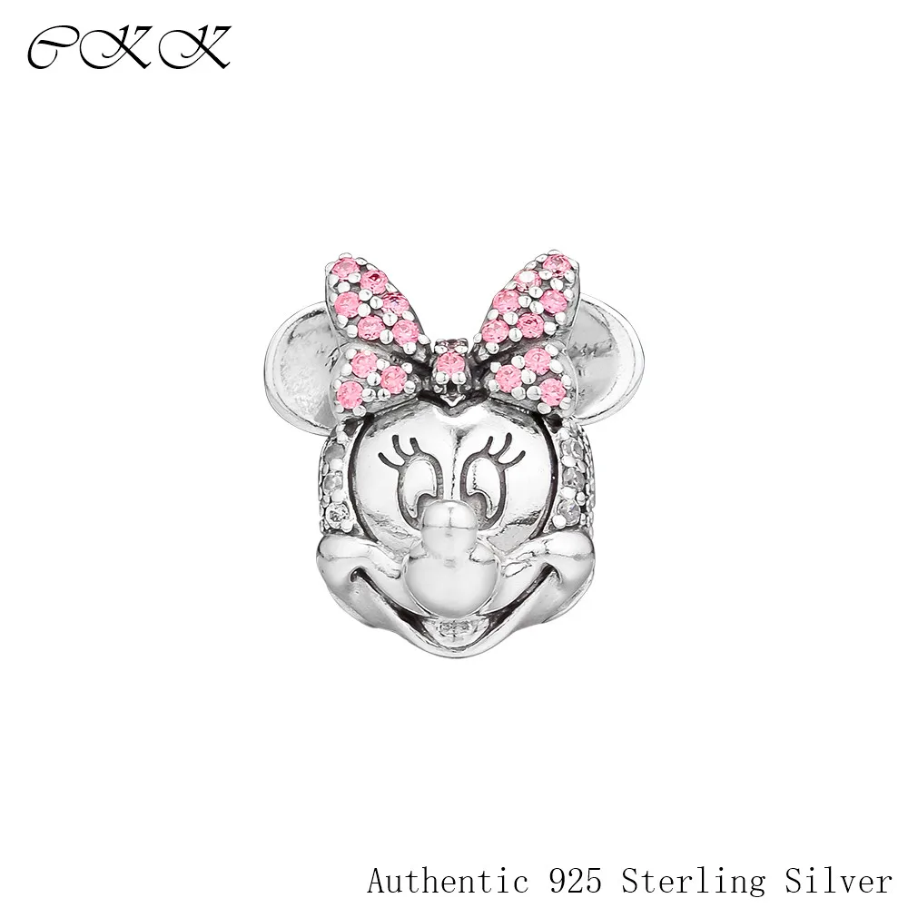 

Beads for Jewelry Making Minnie Shimmering Portrait Clip Charm 100% 925 Sterling Silver & Clear Cz Fit Charms Bracelet DIY PC073
