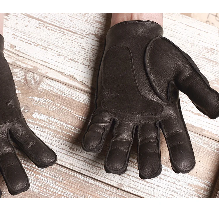 Мотоциклетные Перчатки Guantes Moto мужские коричневые Ретро перчатки мотоциклетные Кожаные Мотоциклетные Перчатки с полным пальцем винтажные мотоциклетные перчатки для верховой езды