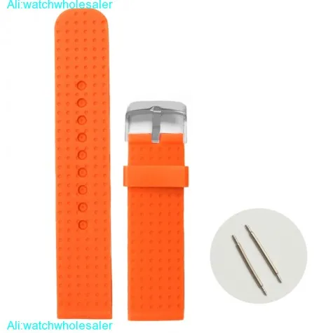 22mm Top Orange Color Silicone Jelly Rubber Unisex Watch Band Straps WB1053C22JB