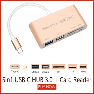 USB C Ethernet адаптер с 3 USB 3,0 концентратор для MacBook Pro ПК, GOOJODOQ концентратор USB Type C Gigabit Ethernet Rj45 Lan USB C концентратор