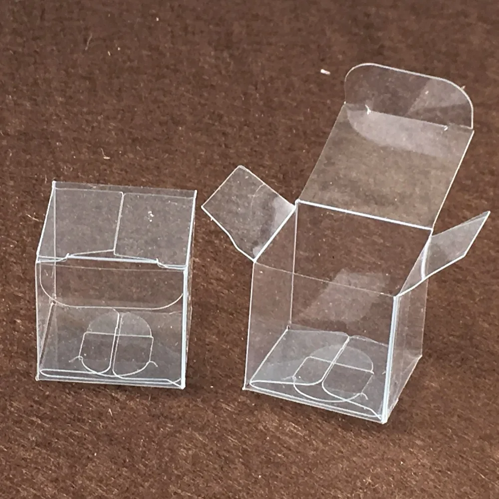 100 шт./лот Подарочная коробка 3x3x3 см прозрачные ПВХ упаковочные коробки