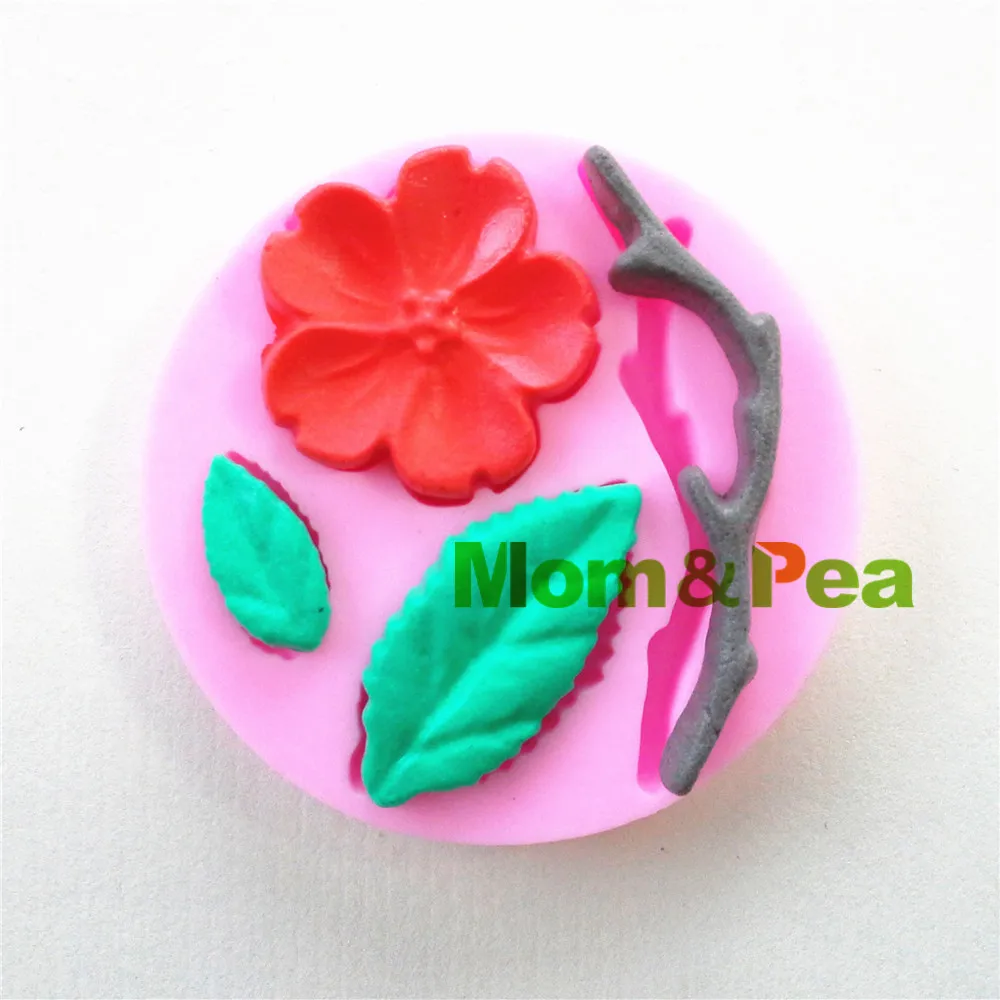 Mom & Pea 0937 Бесплатная доставка силиконовая форма в форме цветущей сливы украшение