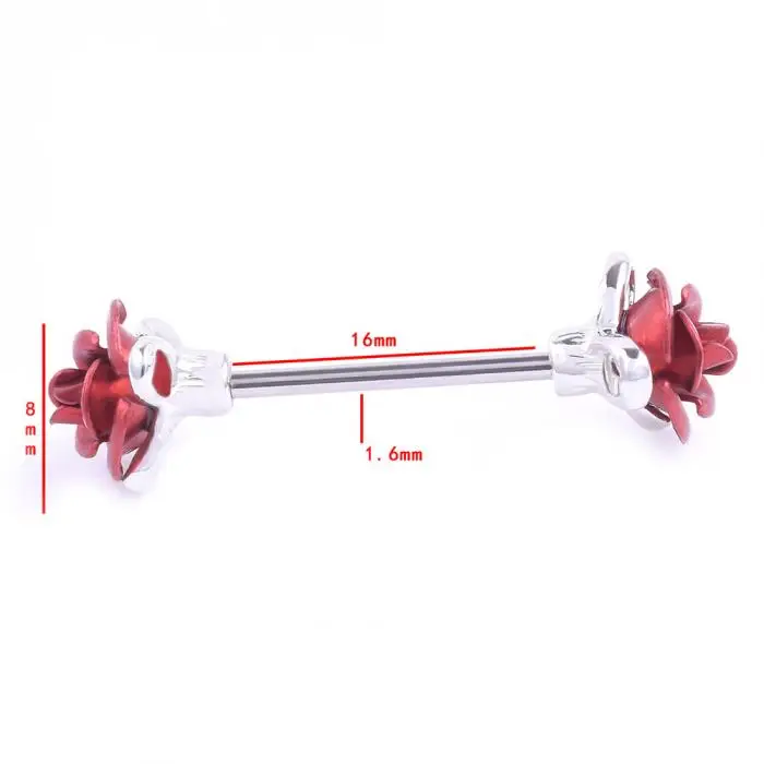 Кольцо из нержавеющей стали для пирсинга в виде цветка розы, украшения для пирсинга, подарок для женщин HSJ88