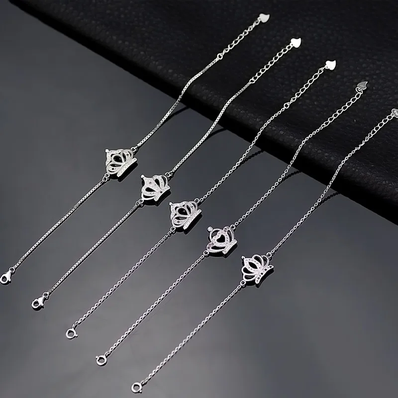 

Tisvina Crown Charm Bracelets for Women 100% Genuine 925 Sterling Silver Jewelry Femme Bracelet Wholesale Popular Best Selling