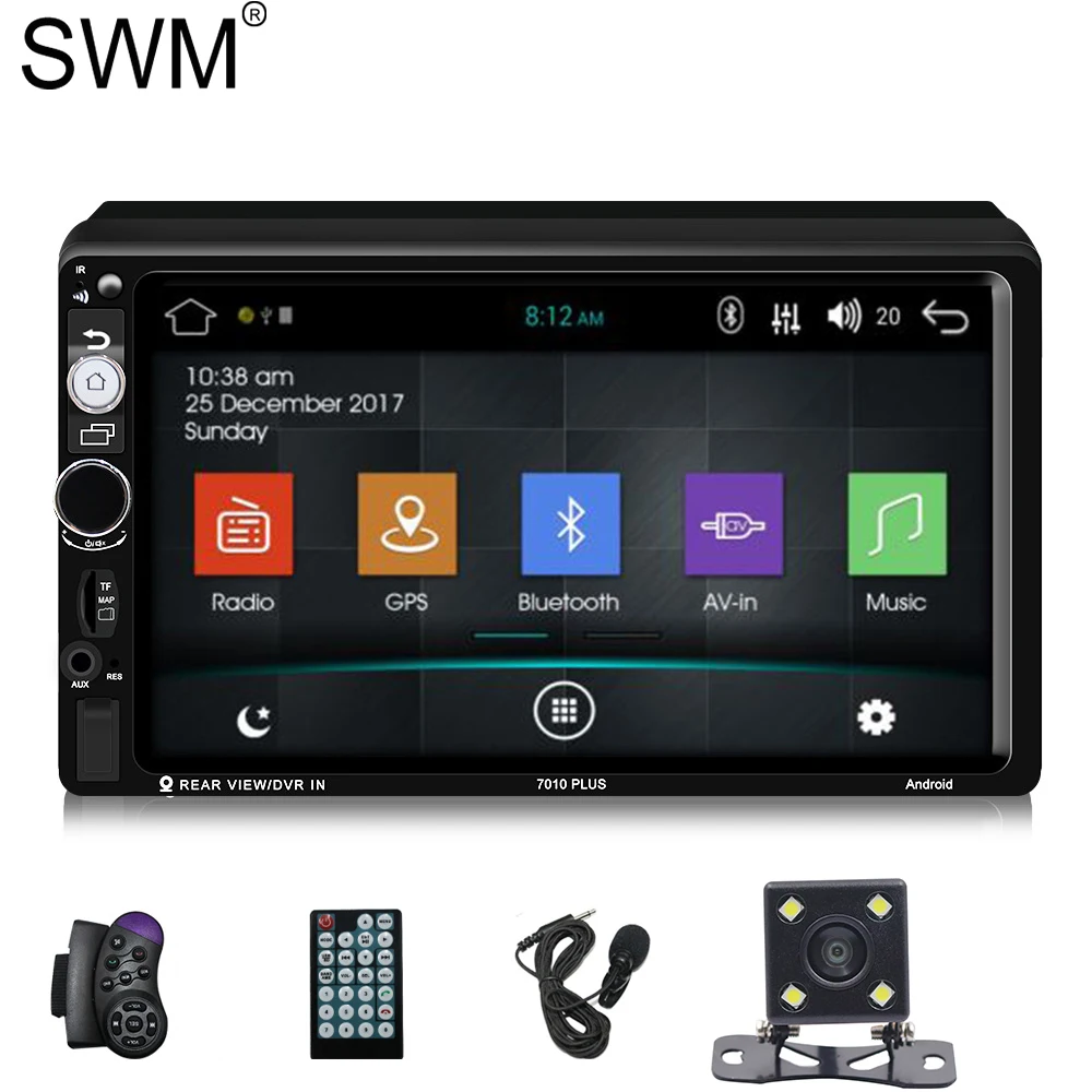 SWM 7010Plus 2din радио авто стерео Android 8,1 1G 16Gb Rds онлайн навигация Авторадио Oto Teypleri Зеркало Ссылка парктроник