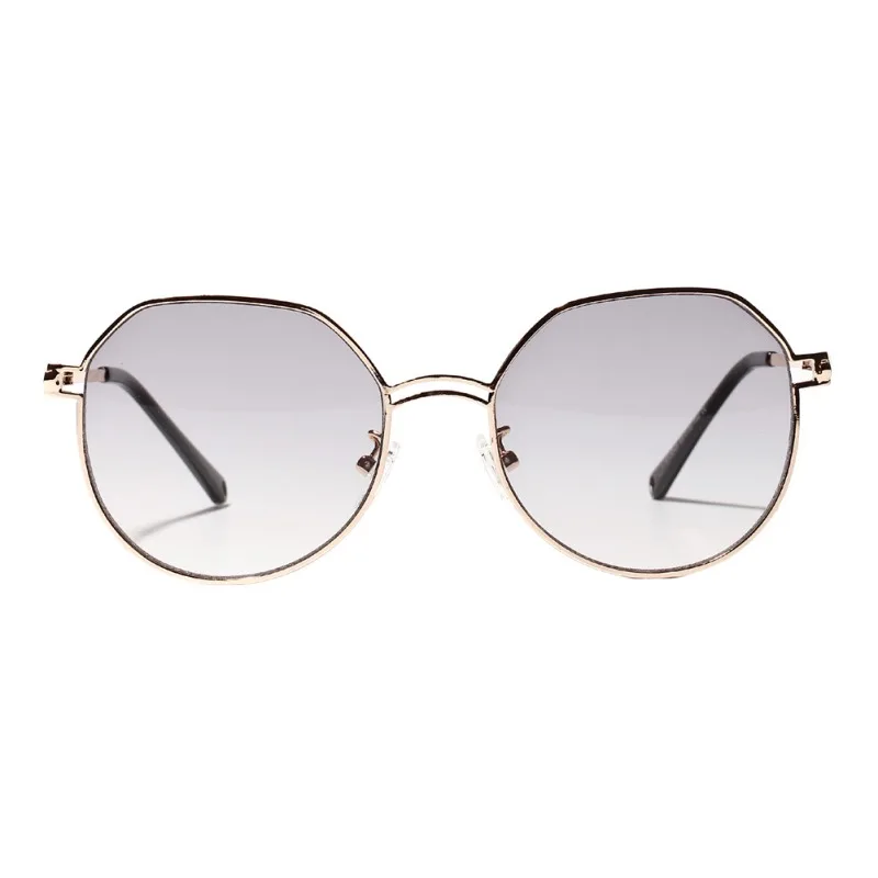 Многоугольные Ретро Элегантные прозрачные цветные классические очки винтажные многоцветные пляжные солнцезащитные очки в металлической оправе женские UV400 унисекс - Цвет линз: light gray