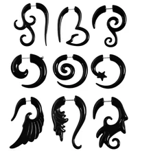 2 шт. Акриловые Поддельные Ухо Вилки туннели Twister Спираль ухо сужается 16 г серьги стержня Пирсинг винт Измерительные Приборы уха Expander Кольца ювелирные изделия