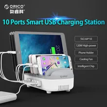 ORICO Powerbus Charging Station 10 Ports 120W 5V2.4A*10 USB Charger Dock with Holder for Phone Tablet PC Apply for Home Public