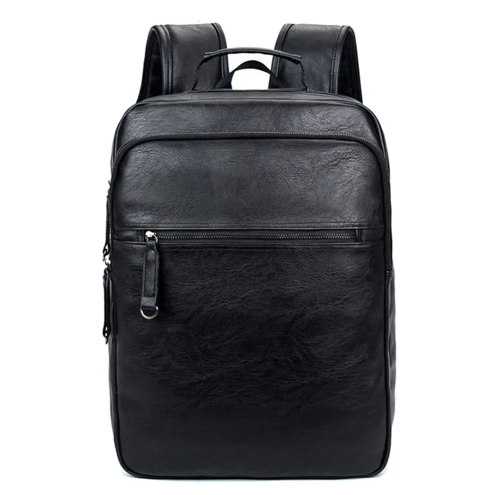 

Men's Retro PU Leather Shoulder Bag Waterproof Backpack School Bag Students Large Capacity Travel Computer Shoulder Backpack