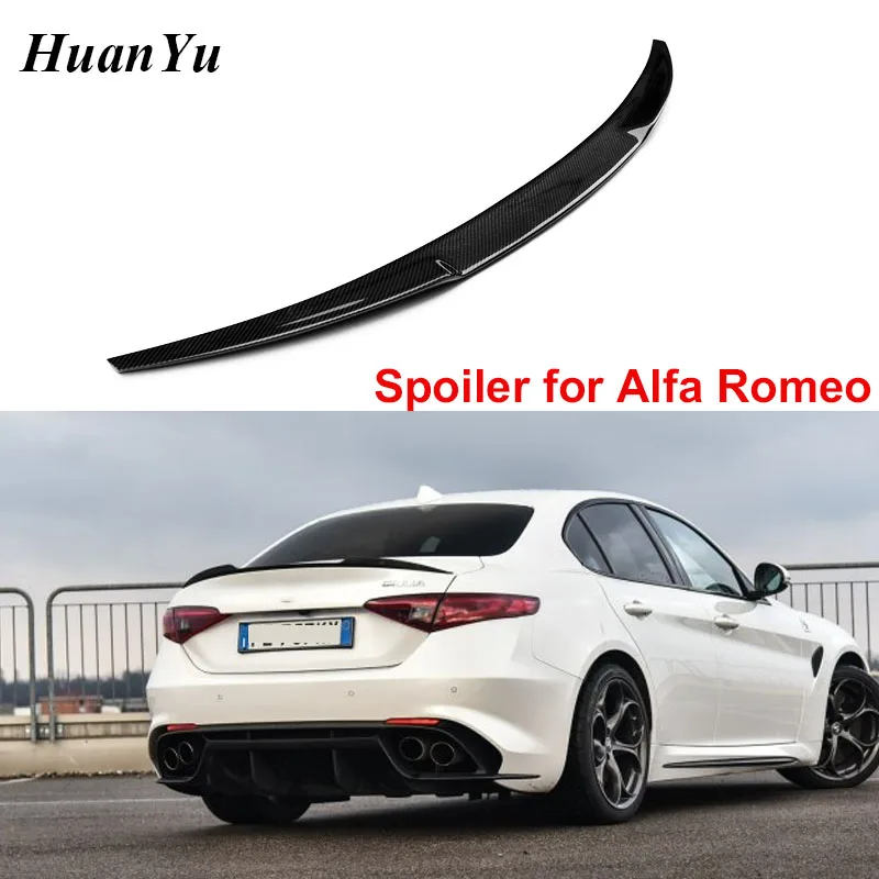 OEM Стиль спойлер из углеволокна для Alfa Romeo Giulia 952 4-дверный седан задний багажник крылья загрузки губ вверх