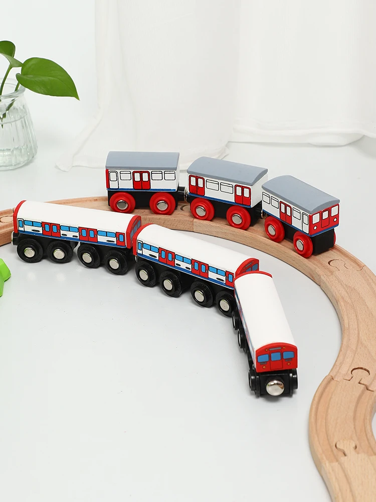 Деревянный магнитный поезд детские Ранние развивающие игрушки модель DIY трек набор автомобильные аксессуары подходят T-hmas деревянные Brio треки детские