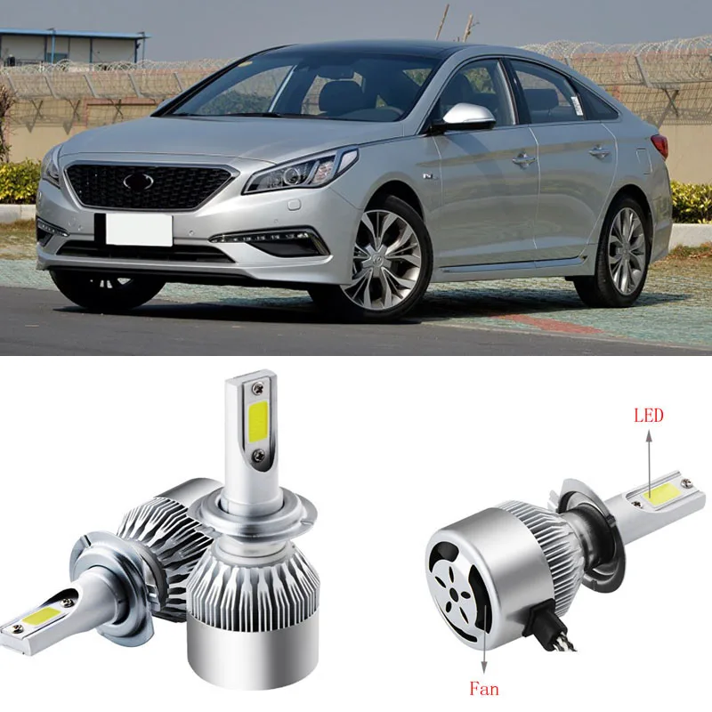 2015 Hyundai Sonata Headlight Bulb 2pcs 9005/HB3 6500K Single Beam LED Headlights Fog Lamp Bulbs For