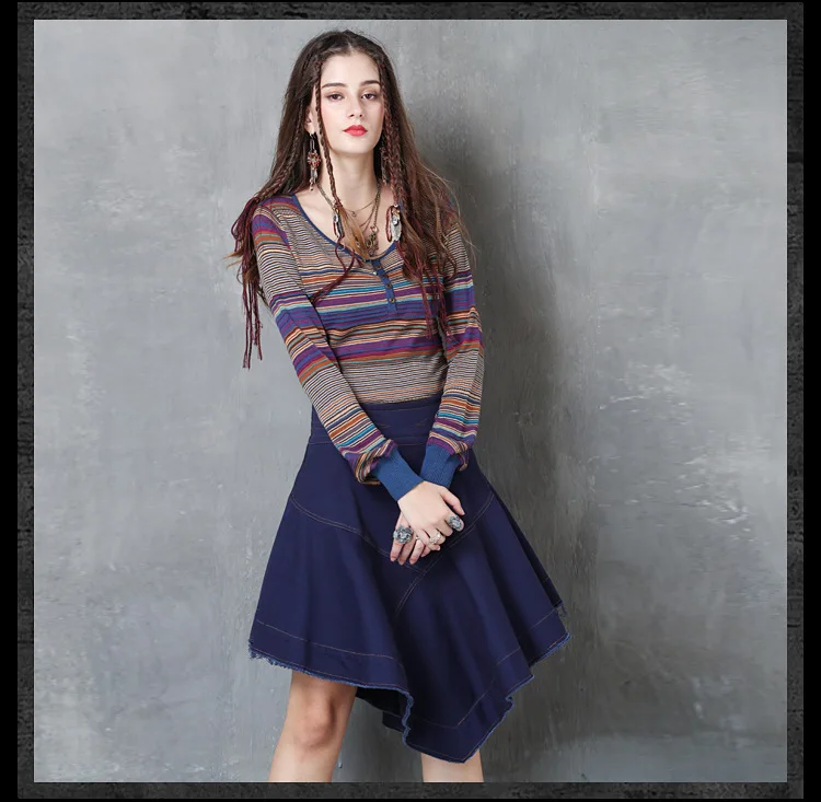 asymmetrical denim skirt (3)