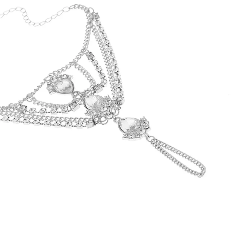 PINKSEE Полный Кристалл цветок ручной браслет панье для женщин вспомогательная цепочка на палец модные ювелирные изделия свадебные подарки