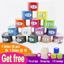 5 см х 5 м водостойкая Гипоаллергенная хлопковая эластичная мышечная энергетическая лента, спортивная лента и кинезиологическая лента для фитнеса и тренажерного зала