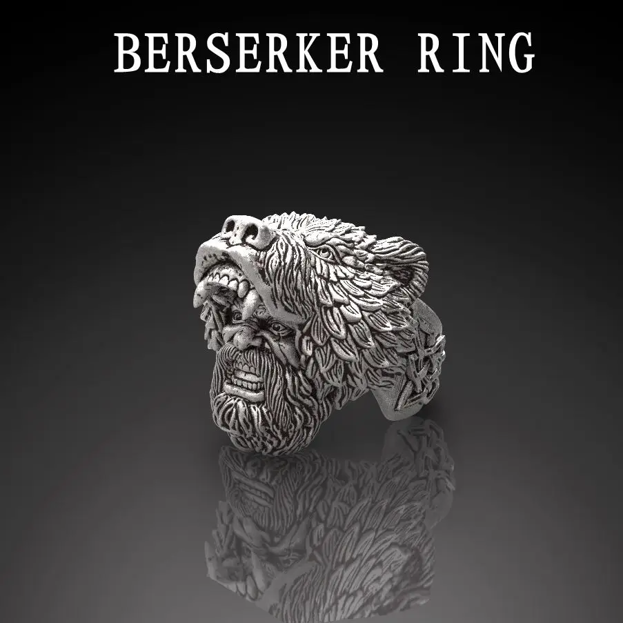 Norse Warrior Berserker кольцо Викинг медведь Берсерк War Ring 12 шт./лот|Кольца| |