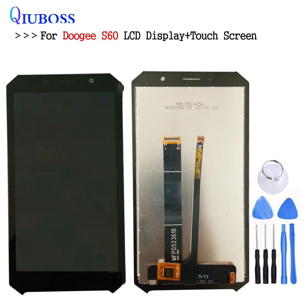 Ceny Do 5.2 cala Doogee S60 S60 Lite LCD + ekran dotykowy z ramką 100% testowany ekran wymiana zespołu Digitizer