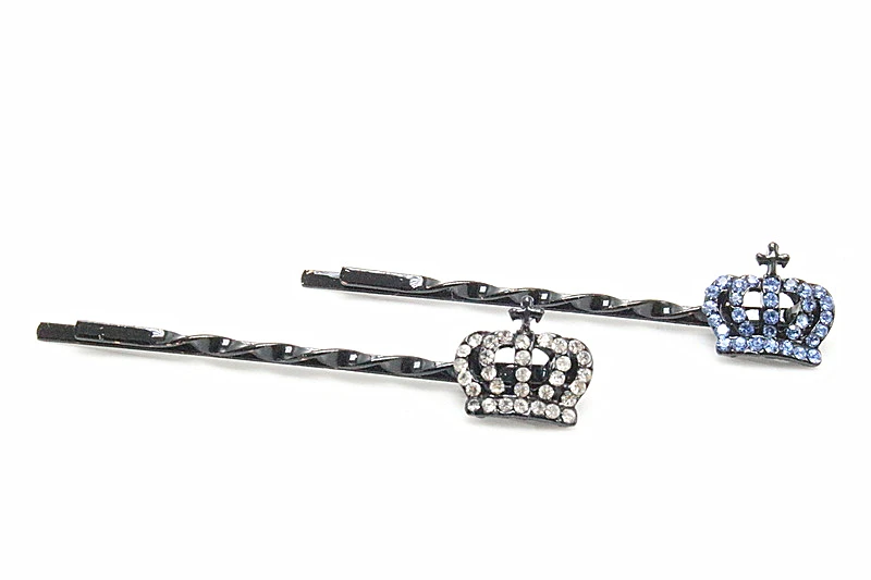 1pc Fashion Gold Barrette Rhinestone Pink Hair Pins For Women Crystal